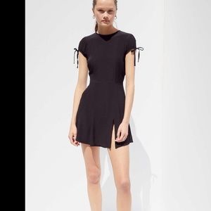 Urban Outfitters Black Liliana Tie-back Short Sleeve Mini Dress.